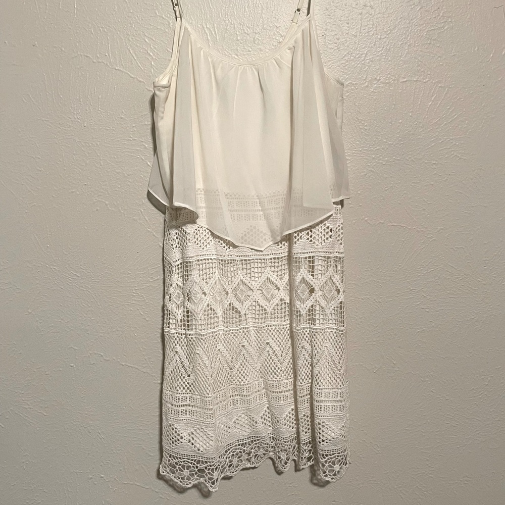 Lace detail White dress AE